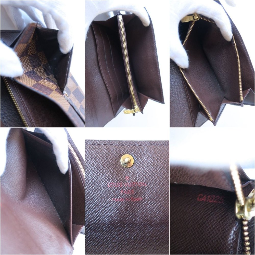 424169F V Louis Vuitton Wallet Long Sarah Brown Ebene Damier - Picture 3 of 9